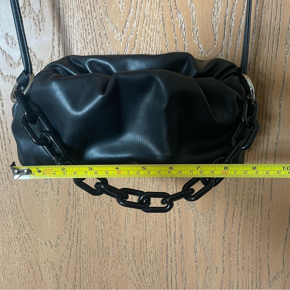 Expressions NYC Vegan Leather Black Crossbody Puff Clutch Purse with Chain - Picture 10 of 10
